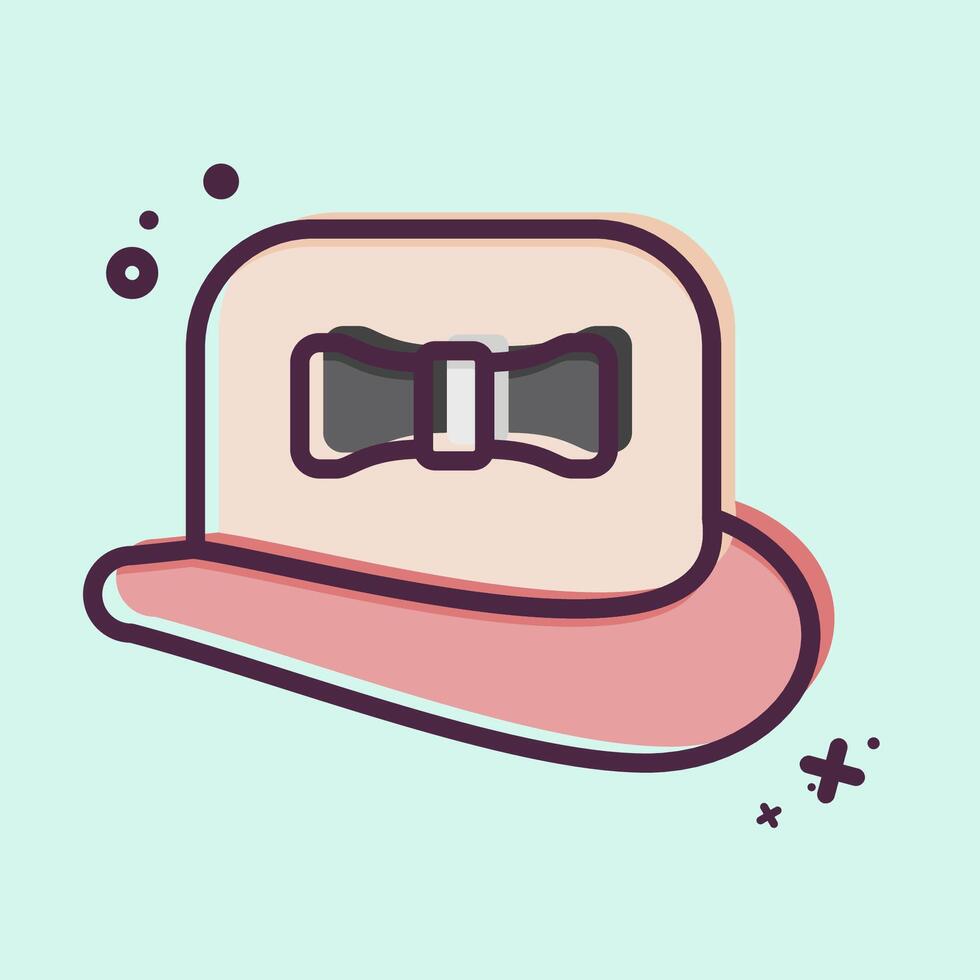 Icon Hat. related to Fashion symbol. MBE style. simple design editable vector