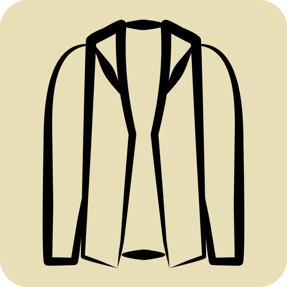 Icon Jacket. related to Fashion symbol. hand drawn style. simple design editable vector
