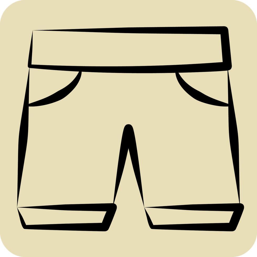 Icon Shorts. related to Fashion symbol. hand drawn style. simple design editable vector