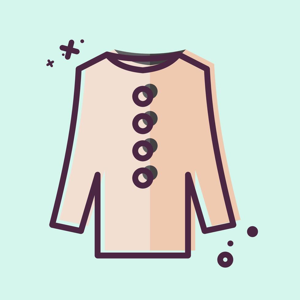 Icon Long Shirt. related to Fashion symbol. MBE style. simple design editable vector