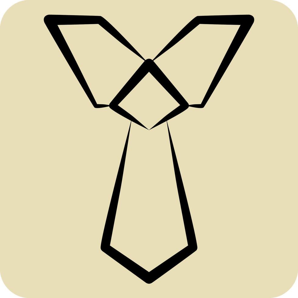 Icon Tie. related to Fashion symbol. hand drawn style. simple design editable vector