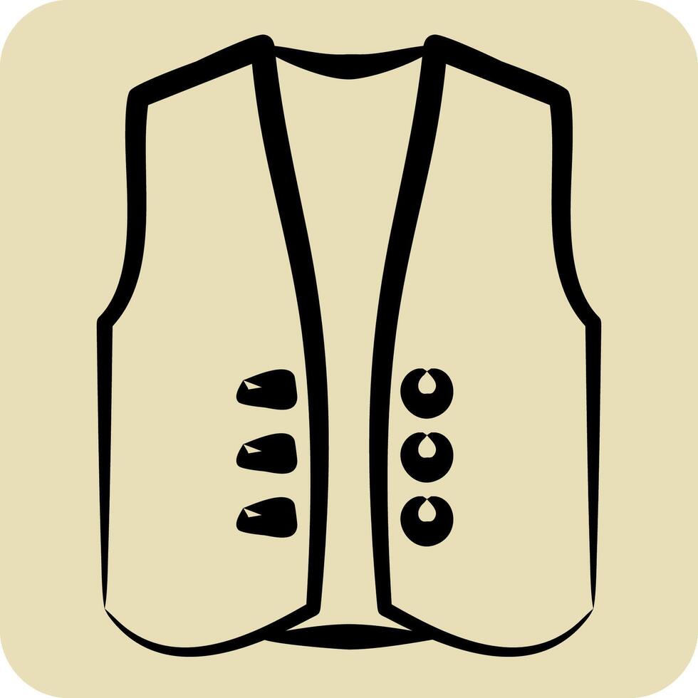 Icon West Coart. related to Fashion symbol. hand drawn style. simple design editable vector