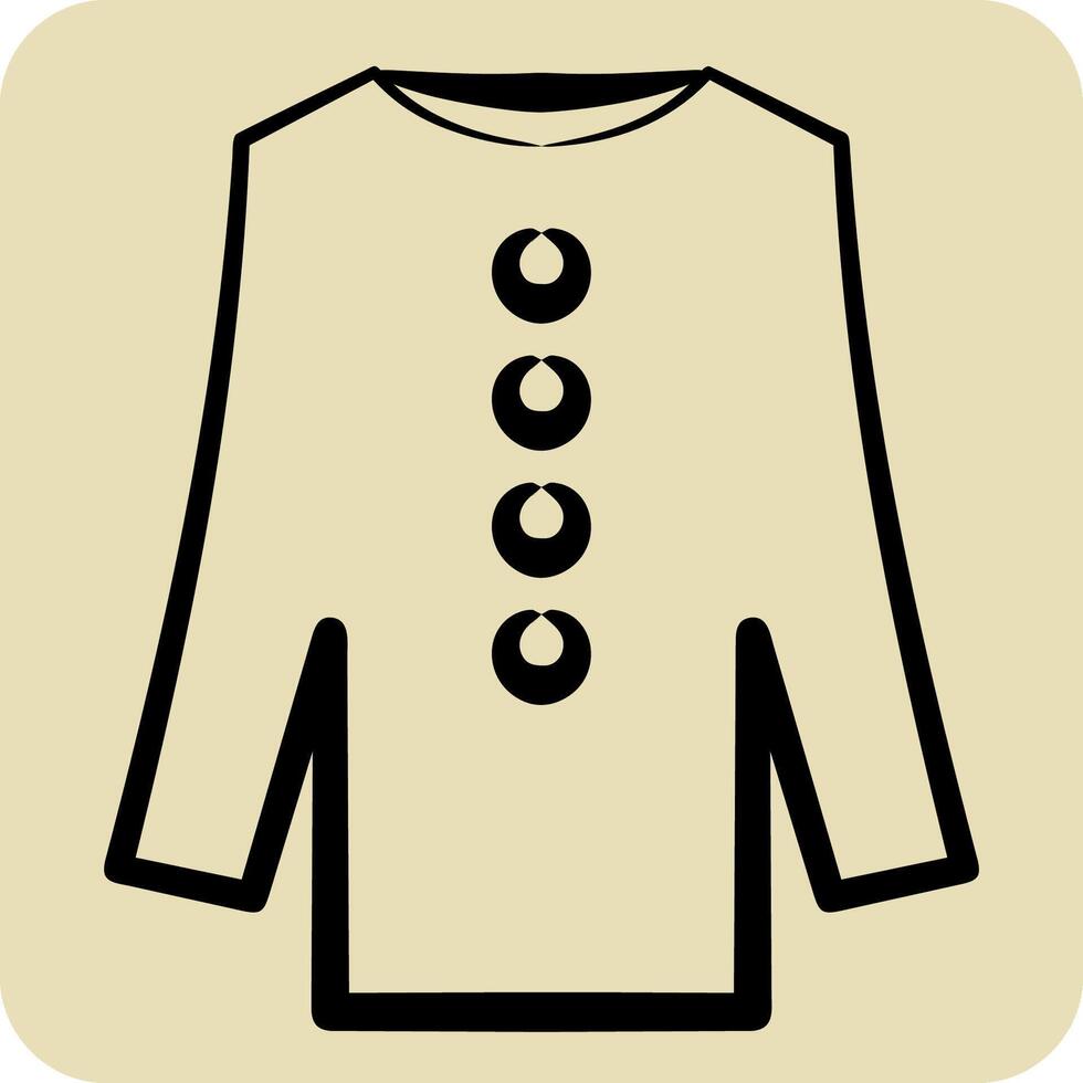 Icon Long Shirt. related to Fashion symbol. hand drawn style. simple design editable vector