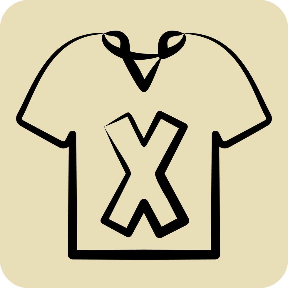 Icon T Shirt. related to Fashion symbol. hand drawn style. simple design editable vector