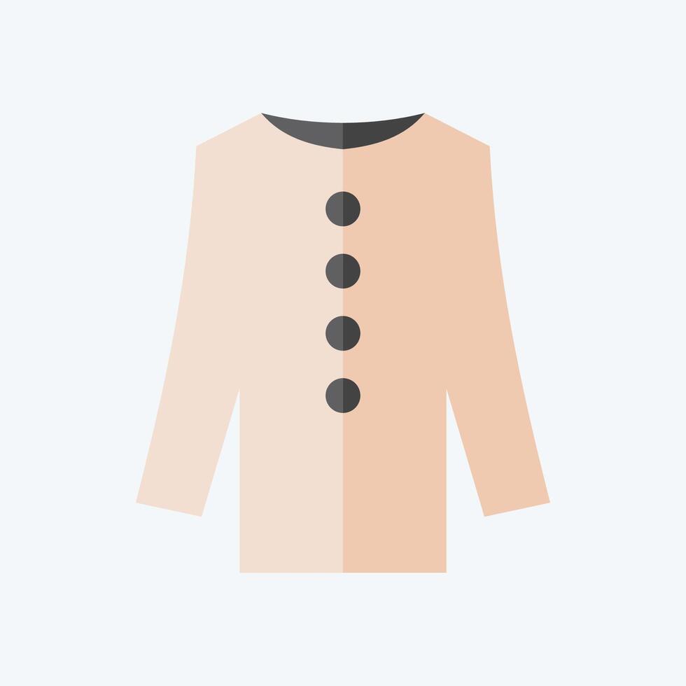 Icon Long Shirt. related to Fashion symbol. flat style. simple design editable vector