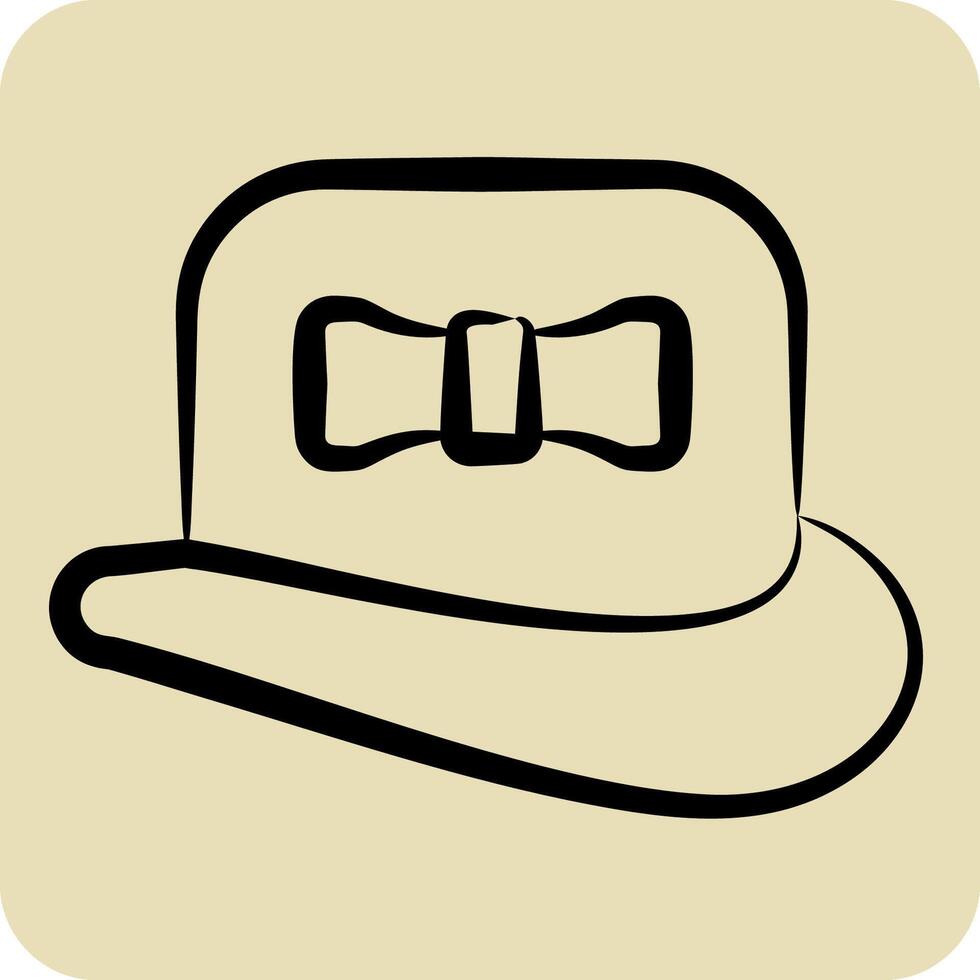 Icon Hat. related to Fashion symbol. hand drawn style. simple design editable vector