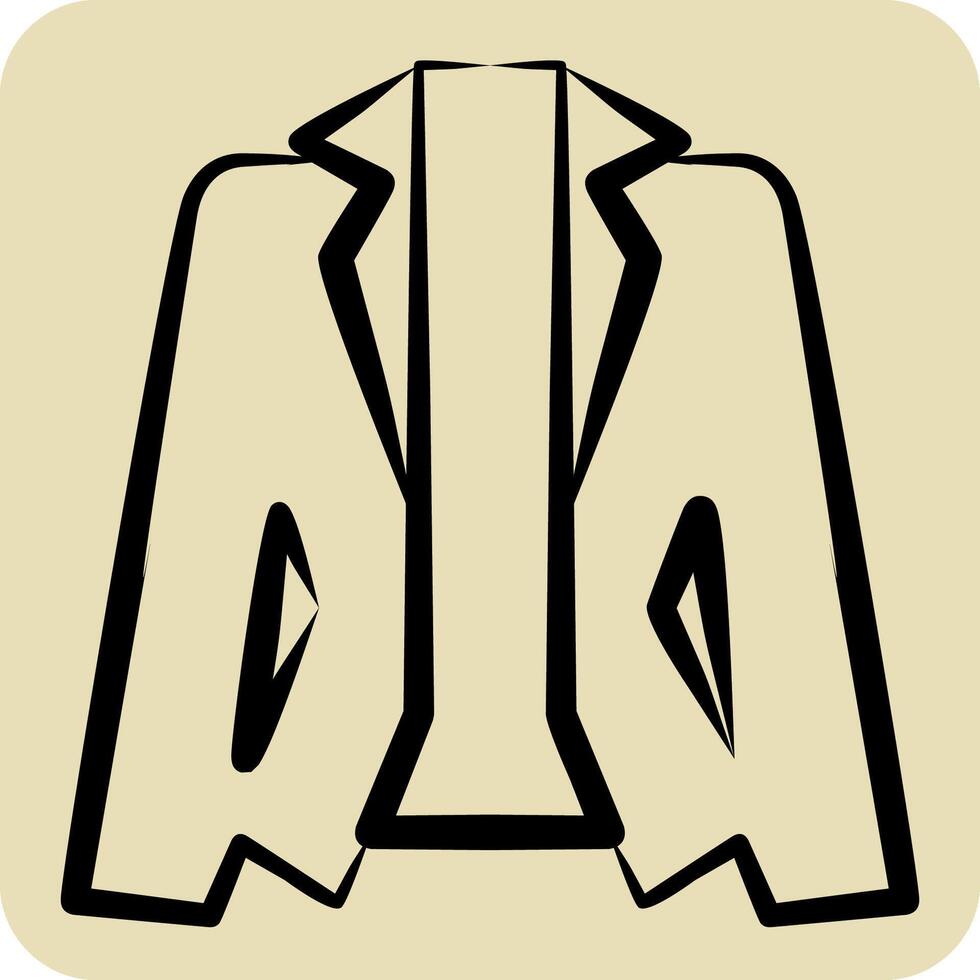 Icon Suit. related to Fashion symbol. hand drawn style. simple design editable vector