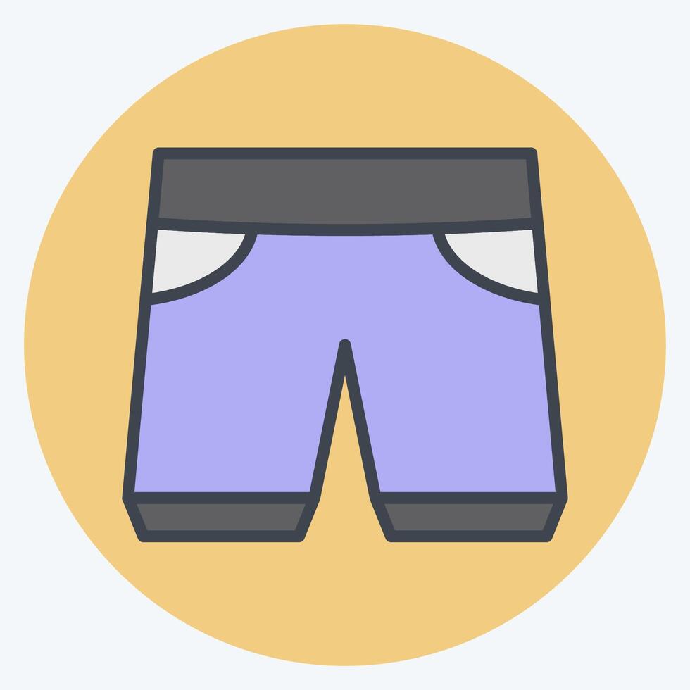 Icon Shorts. related to Fashion symbol. color mate style. simple design editable vector