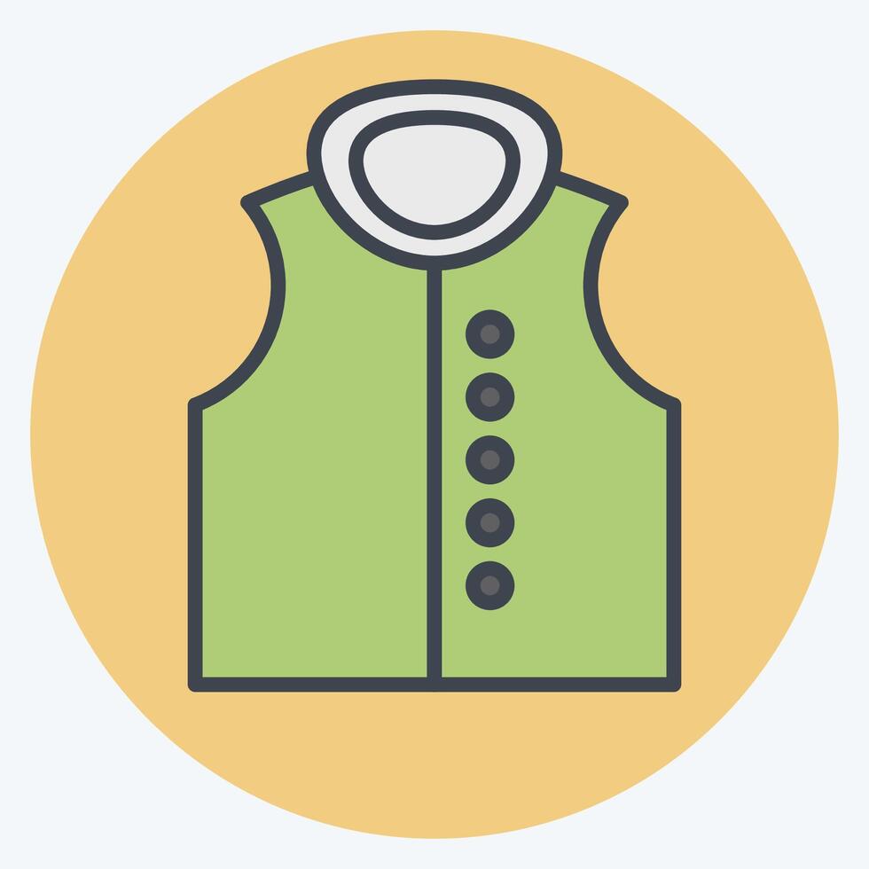 Icon Vest. related to Fashion symbol. color mate style. simple design editable vector