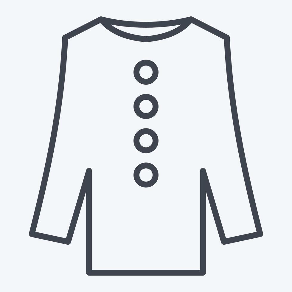 Icon Long Shirt. related to Fashion symbol. line style. simple design editable vector