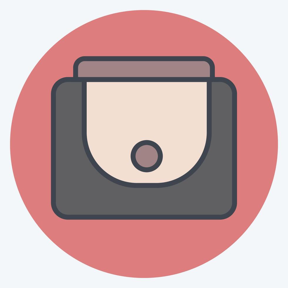 Icon Female Wallet. related to Fashion symbol. color mate style. simple design editable vector