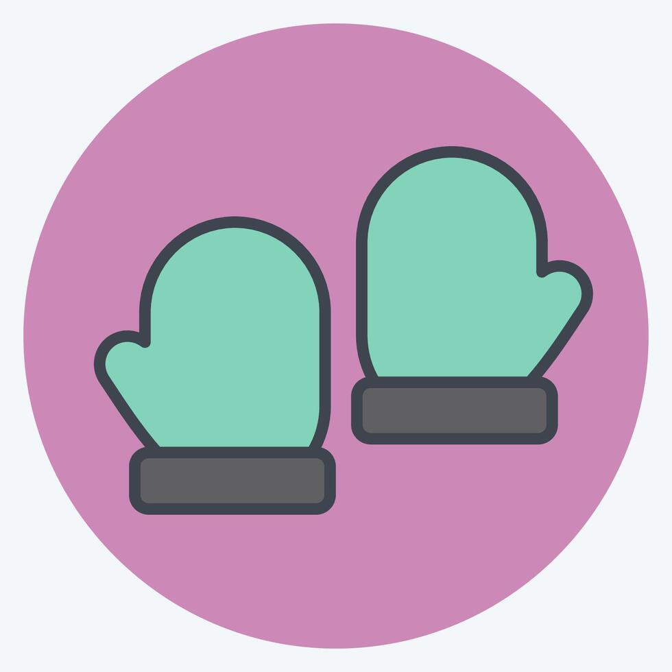 Icon Gloves. related to Fashion symbol. color mate style. simple design editable vector
