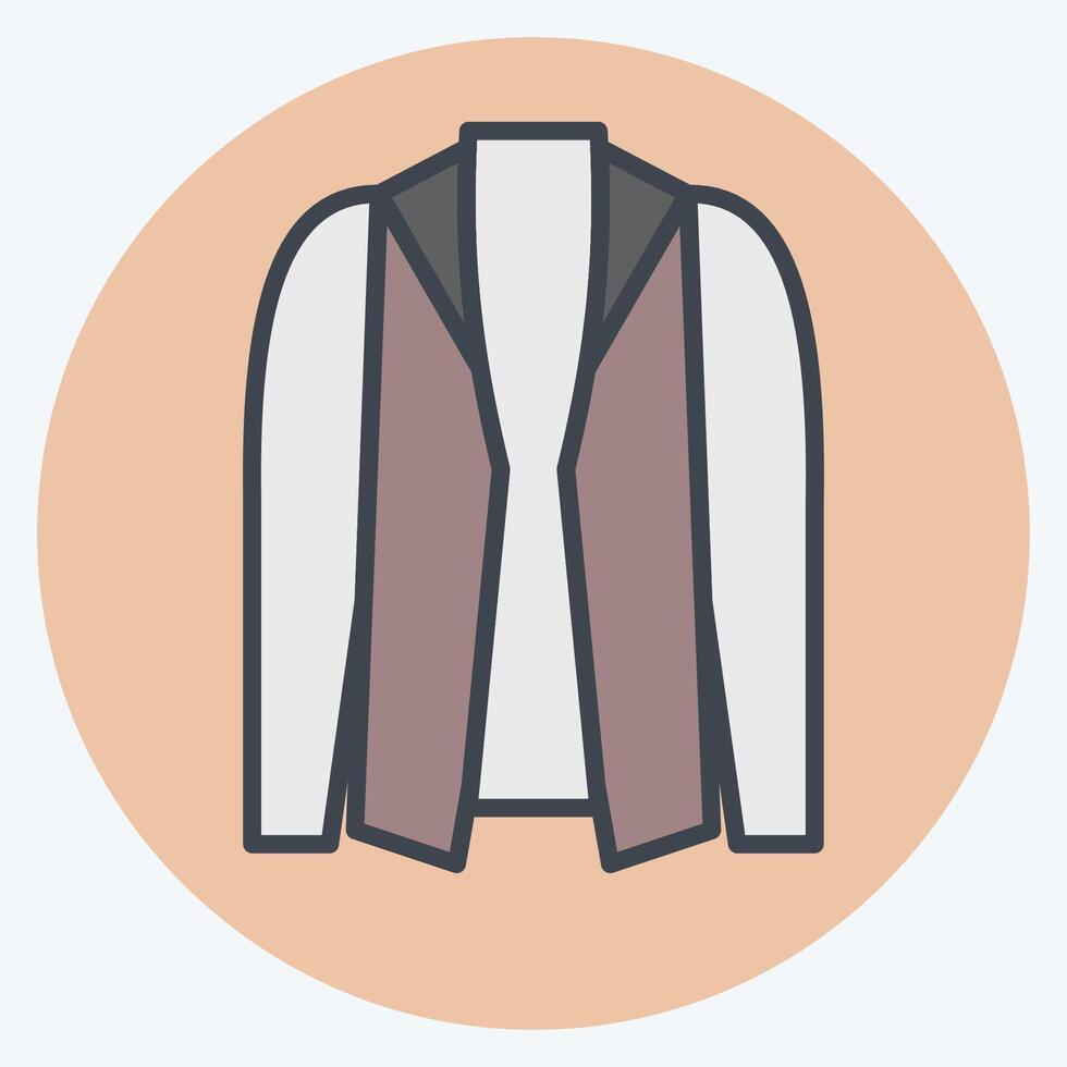 Icon Jacket. related to Fashion symbol. color mate style. simple design editable vector
