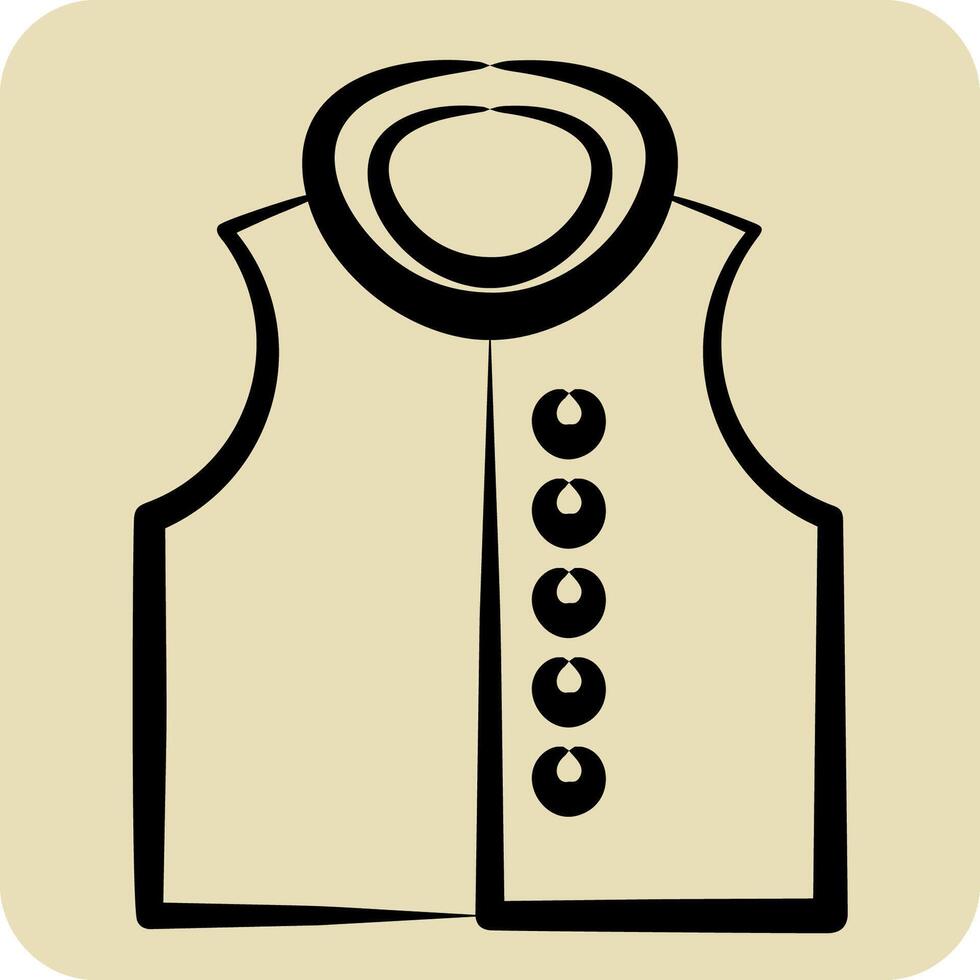 Icon Vest. related to Fashion symbol. hand drawn style. simple design editable vector