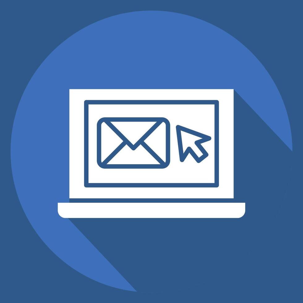 Icon E-Mail. related to Media and Advertising symbol. long shadow style. editable vector