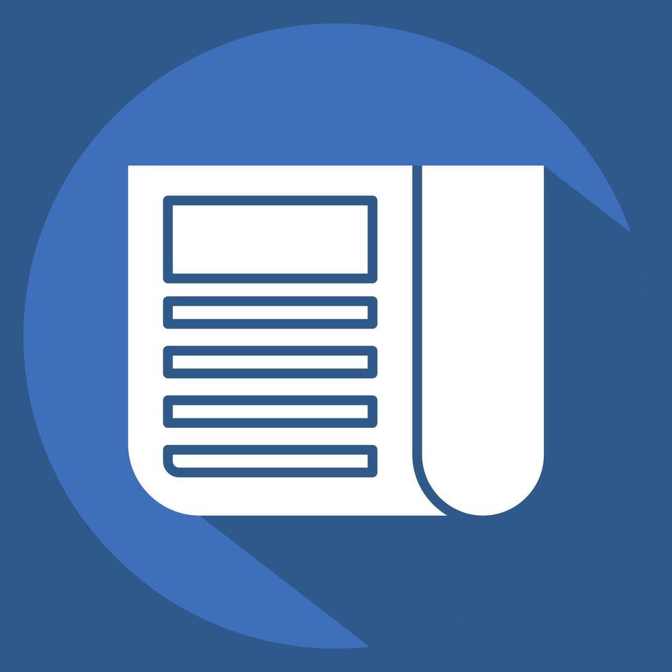 Icon Latest News. related to Media and Advertising symbol. long shadow style. editable vector