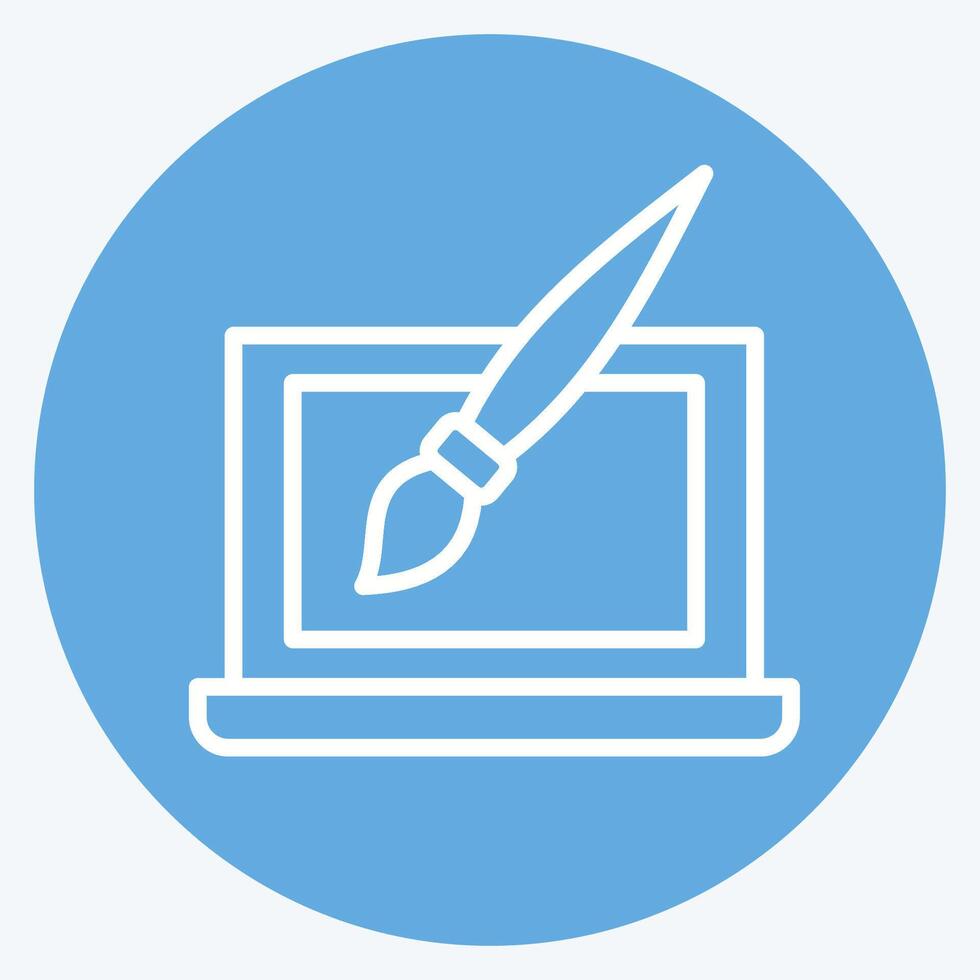 Icon Web Design. related to Media and Advertising symbol. blue eyes style. editable vector