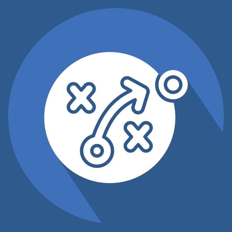 Icon SEO Strategy. related to Media and Advertising symbol. long shadow style. editable vector