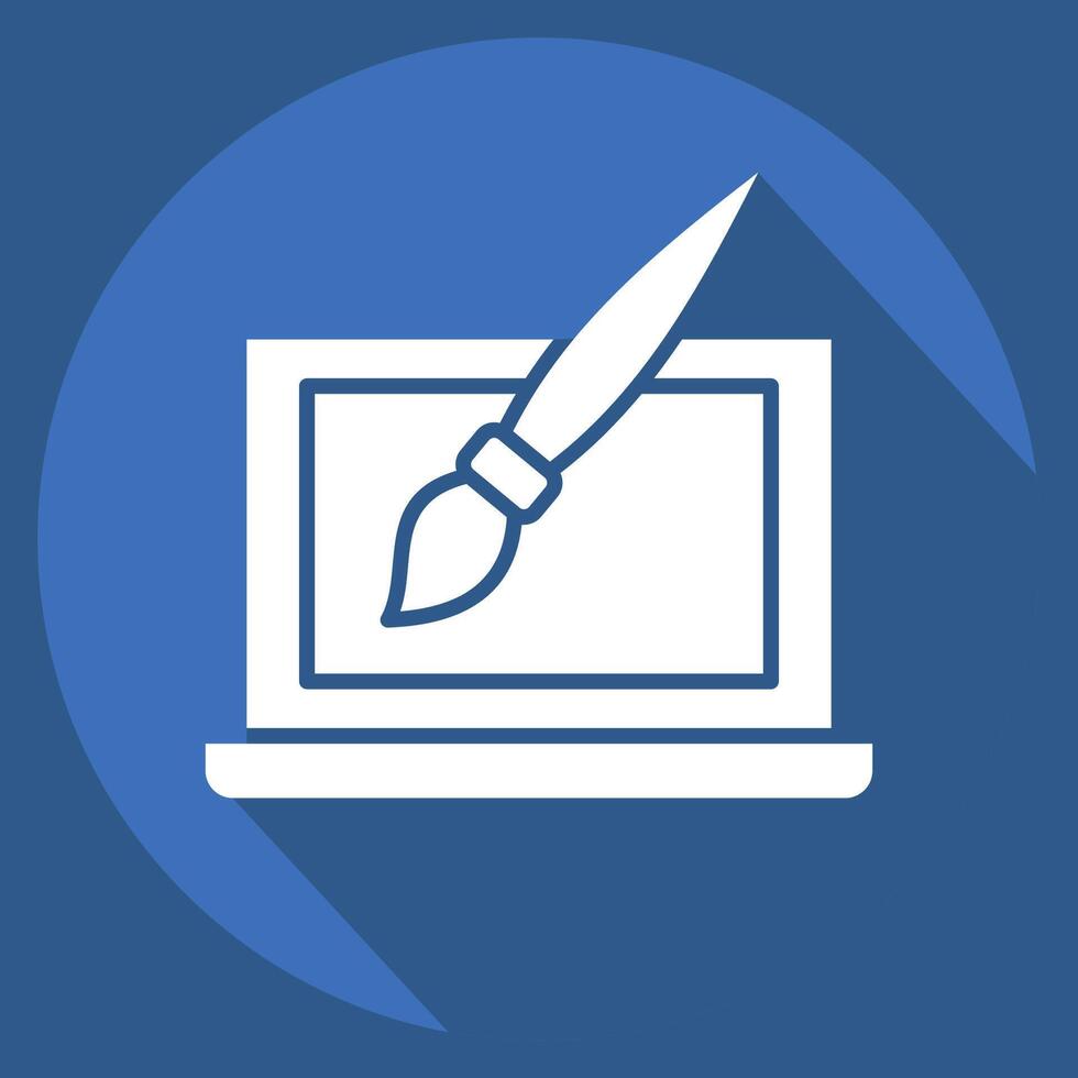 Icon Web Design. related to Media and Advertising symbol. long shadow style. editable vector