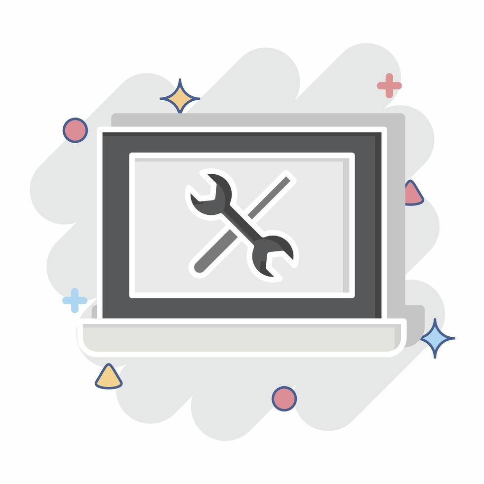 Icon Services. related to Media and Advertising symbol. comic style. editable vector
