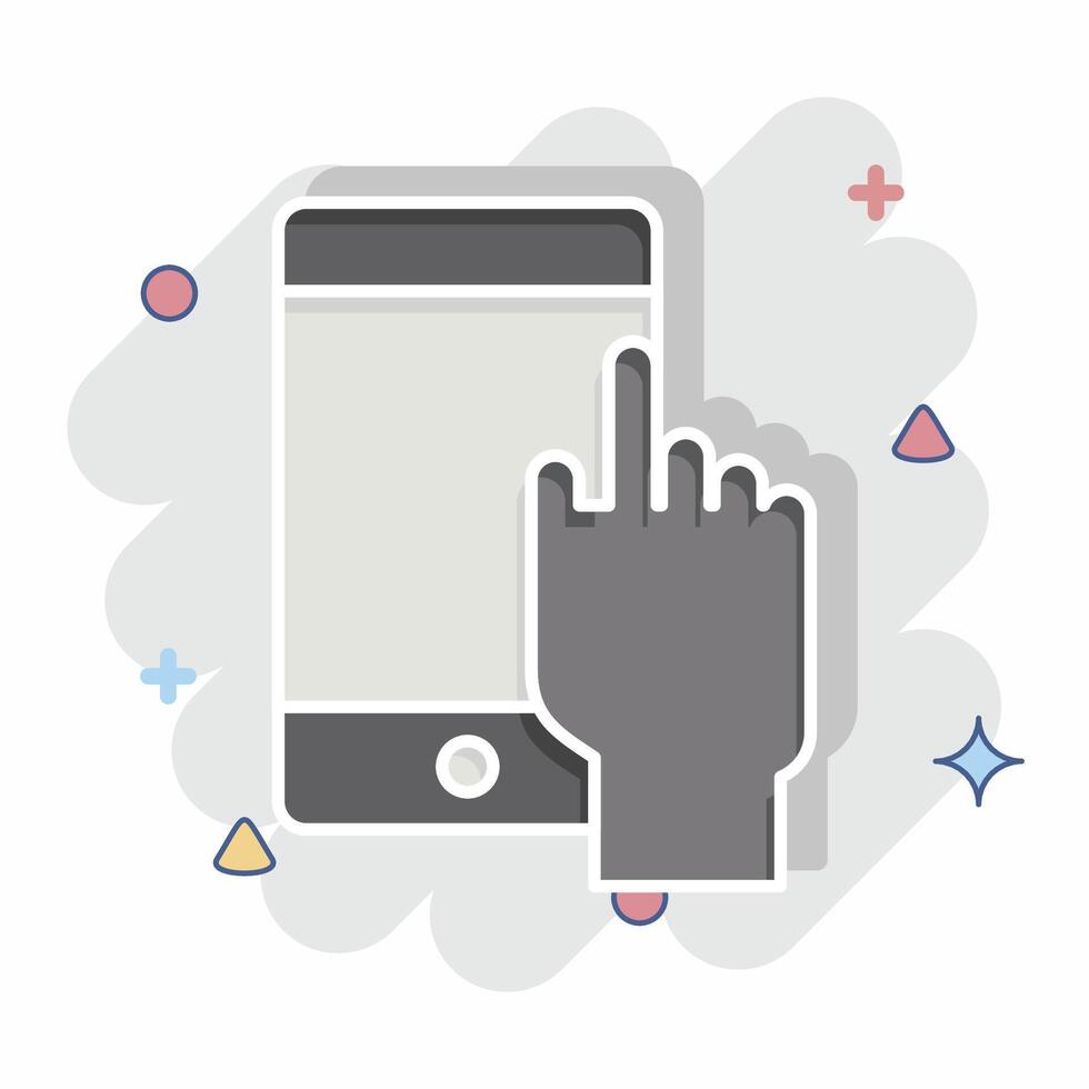 Icon Mobile Apss. related to Media and Advertising symbol. comic style. editable vector