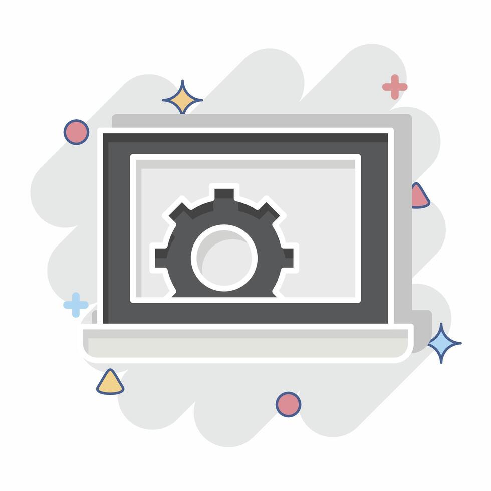 Icon Web Development. related to Media and Advertising symbol. comic style vector