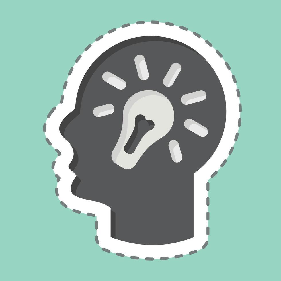 Sticker line cut Creativity. related to Media and Advertising symbol. editable vector