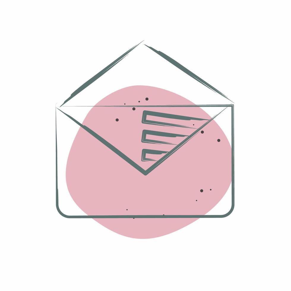 Icon E Mail Marketing. related to Media and Advertising symbol. Color Spot Style. editable vector