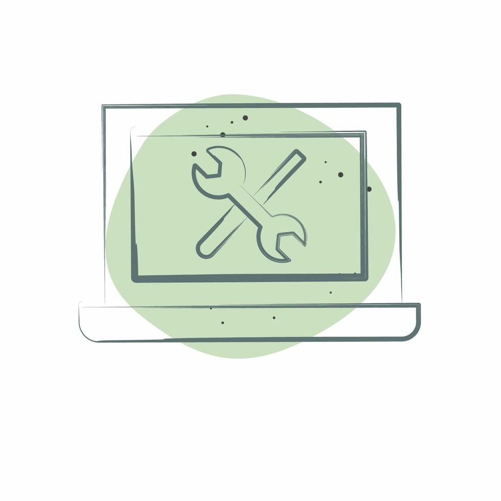 Icon Services. related to Media and Advertising symbol. Color Spot Style. editable vector