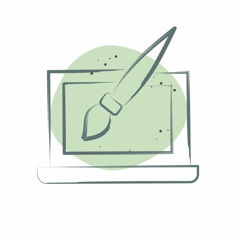 Icon Web Design. related to Media and Advertising symbol. Color Spot Style. editable vector