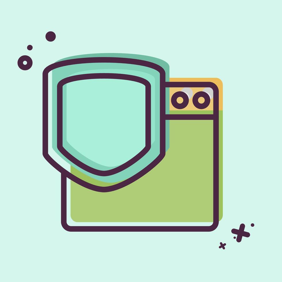 Icon Website Protection. related to Media and Advertising symbol. MBE style vector