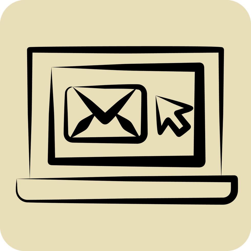 Icon E-Mail. related to Media and Advertising symbol. hand drawn style. editable vector