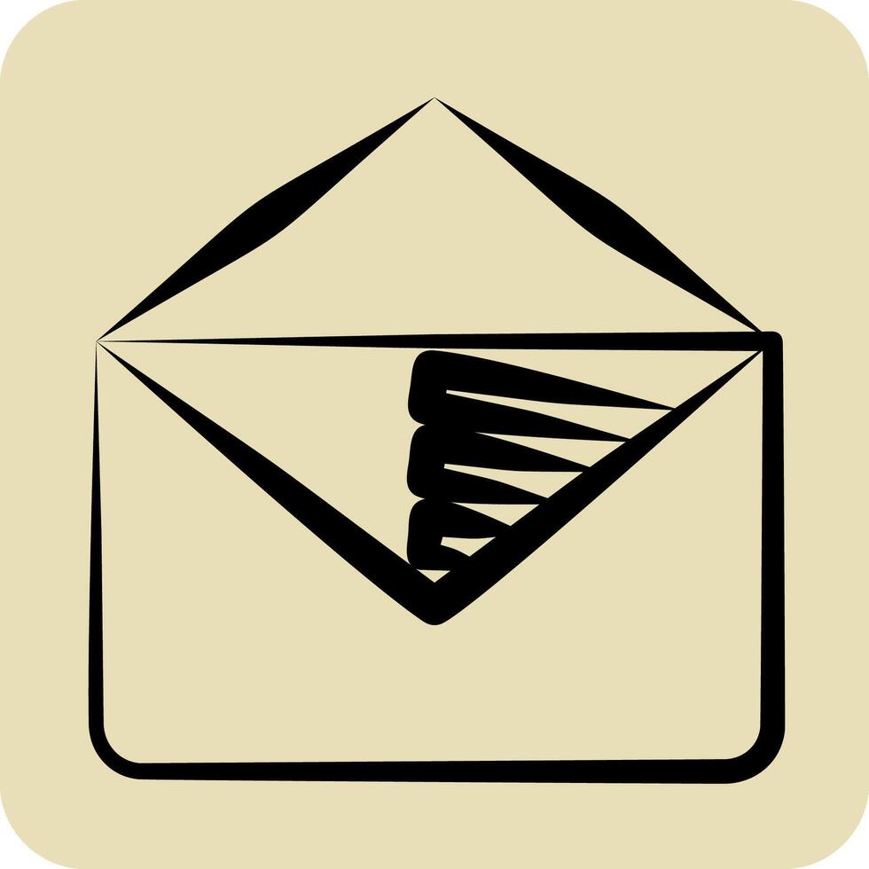 Icon E Mail Marketing. related to Media and Advertising symbol. hand drawn style. editable vector