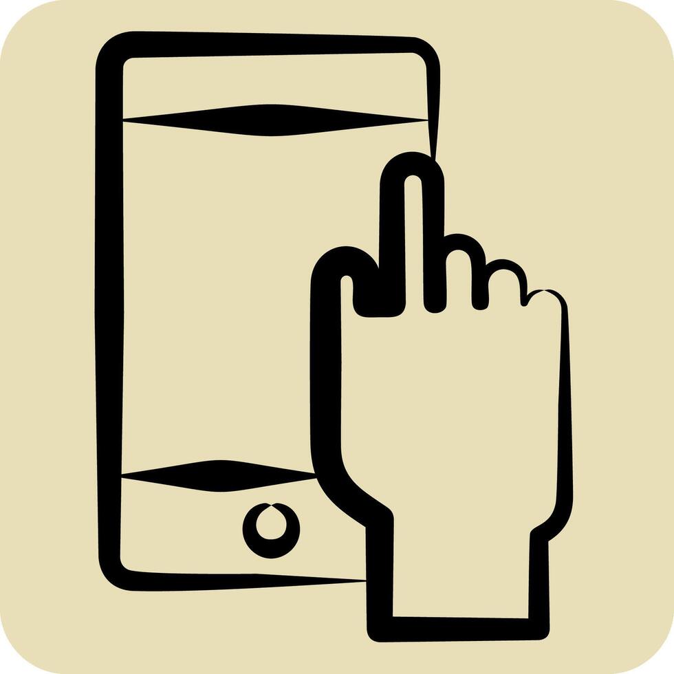 Icon Mobile Apss. related to Media and Advertising symbol. hand drawn style. editable vector