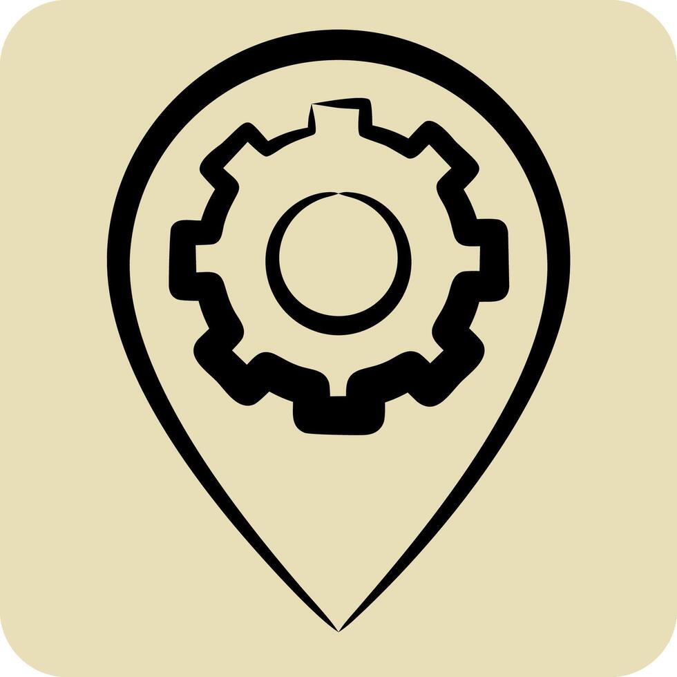Icon Places Optimization. related to Media and Advertising symbol. hand drawn style vector