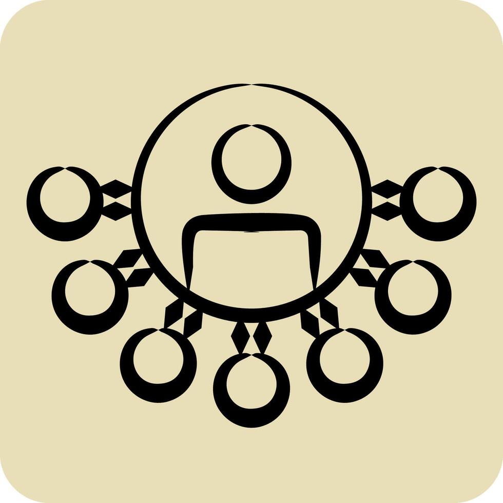Icon Social Media Effect. related to Media and Advertising symbol. hand drawn style vector