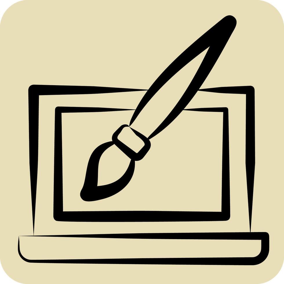 Icon Web Design. related to Media and Advertising symbol. hand drawn style. editable vector