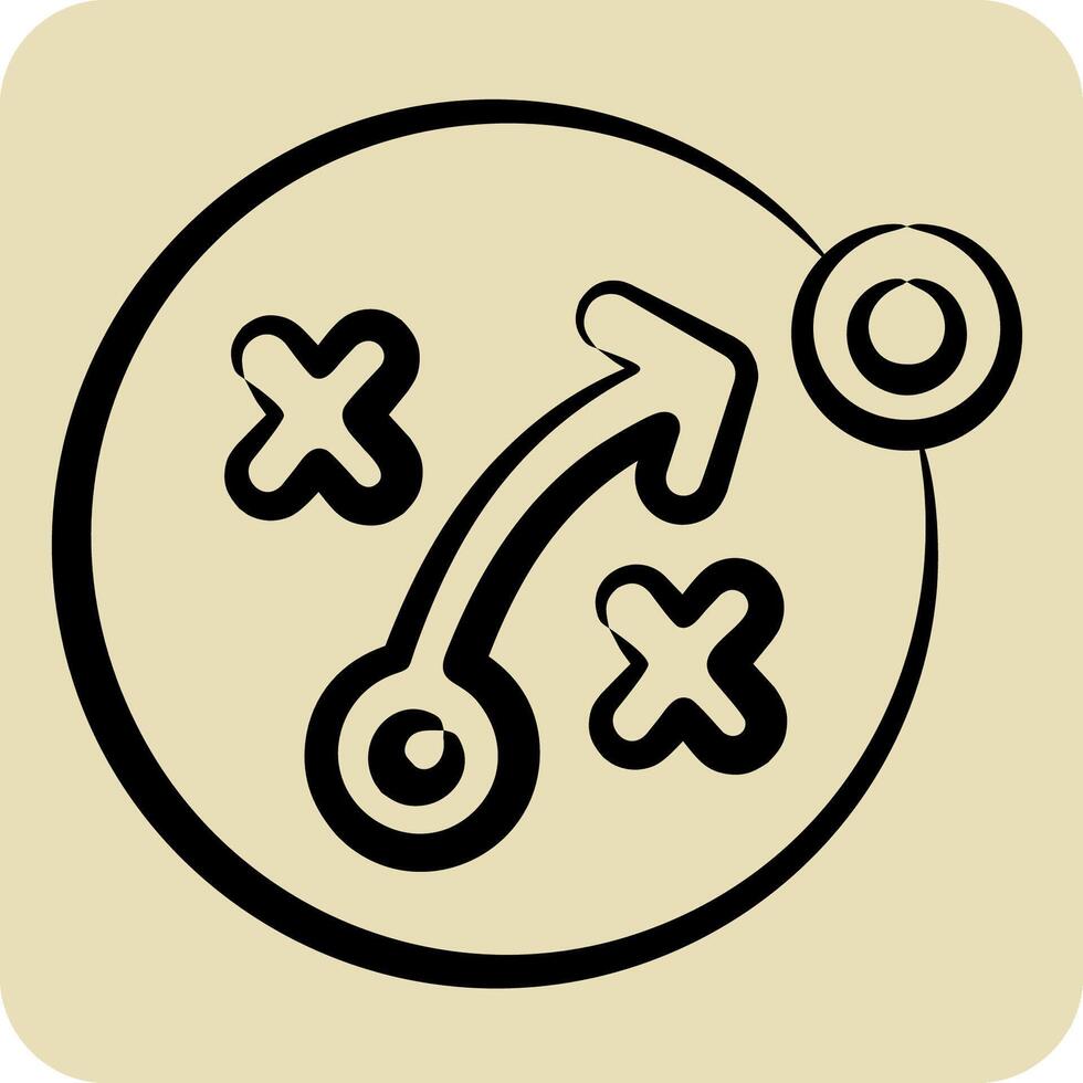 Icon SEO Strategy. related to Media and Advertising symbol. hand drawn style. editable vector