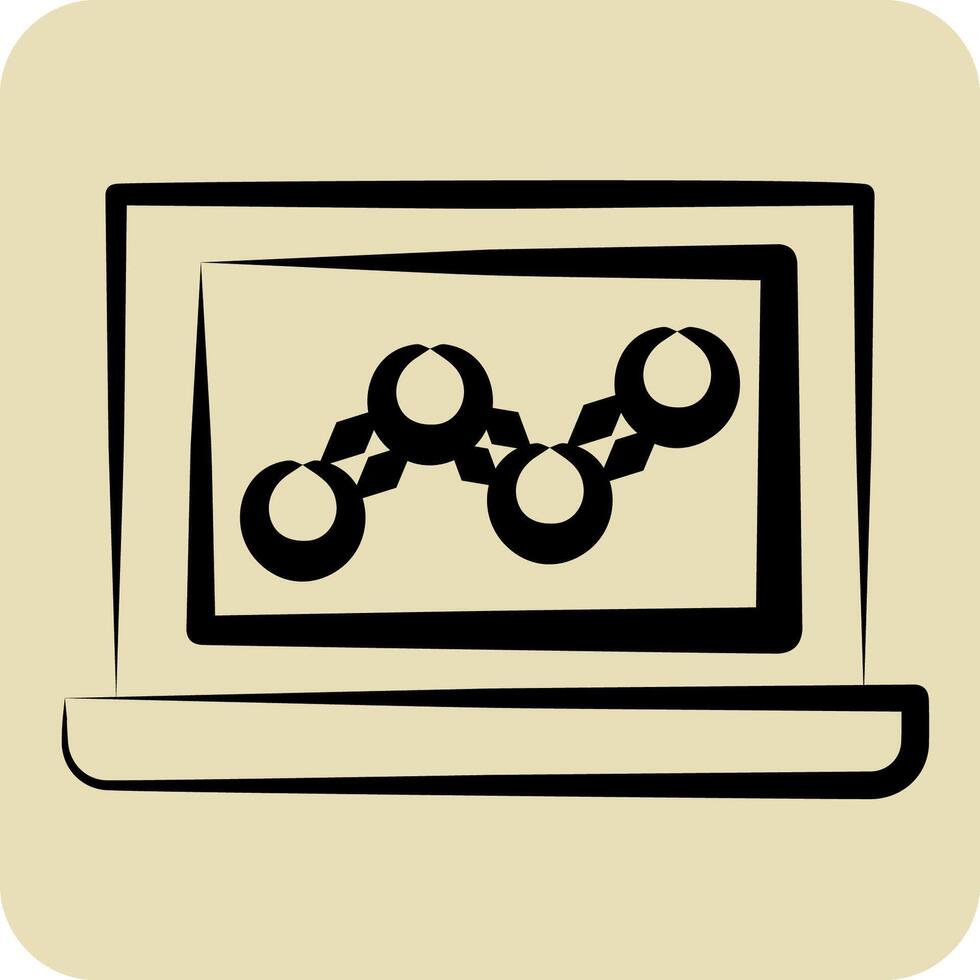 Icon Web Analytics. related to Media and Advertising symbol. hand drawn style. editable vector