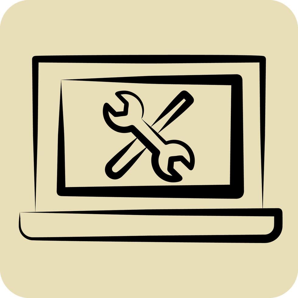 Icon Services. related to Media and Advertising symbol. hand drawn style. editable vector