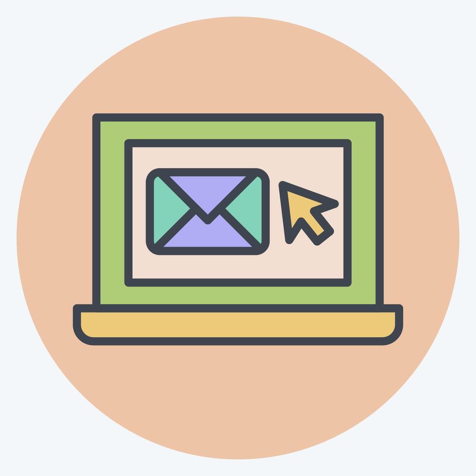 Icon E-Mail. related to Media and Advertising symbol. color mate style. editable vector