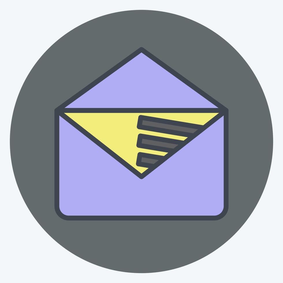 Icon E Mail Marketing. related to Media and Advertising symbol. color mate style. editable vector