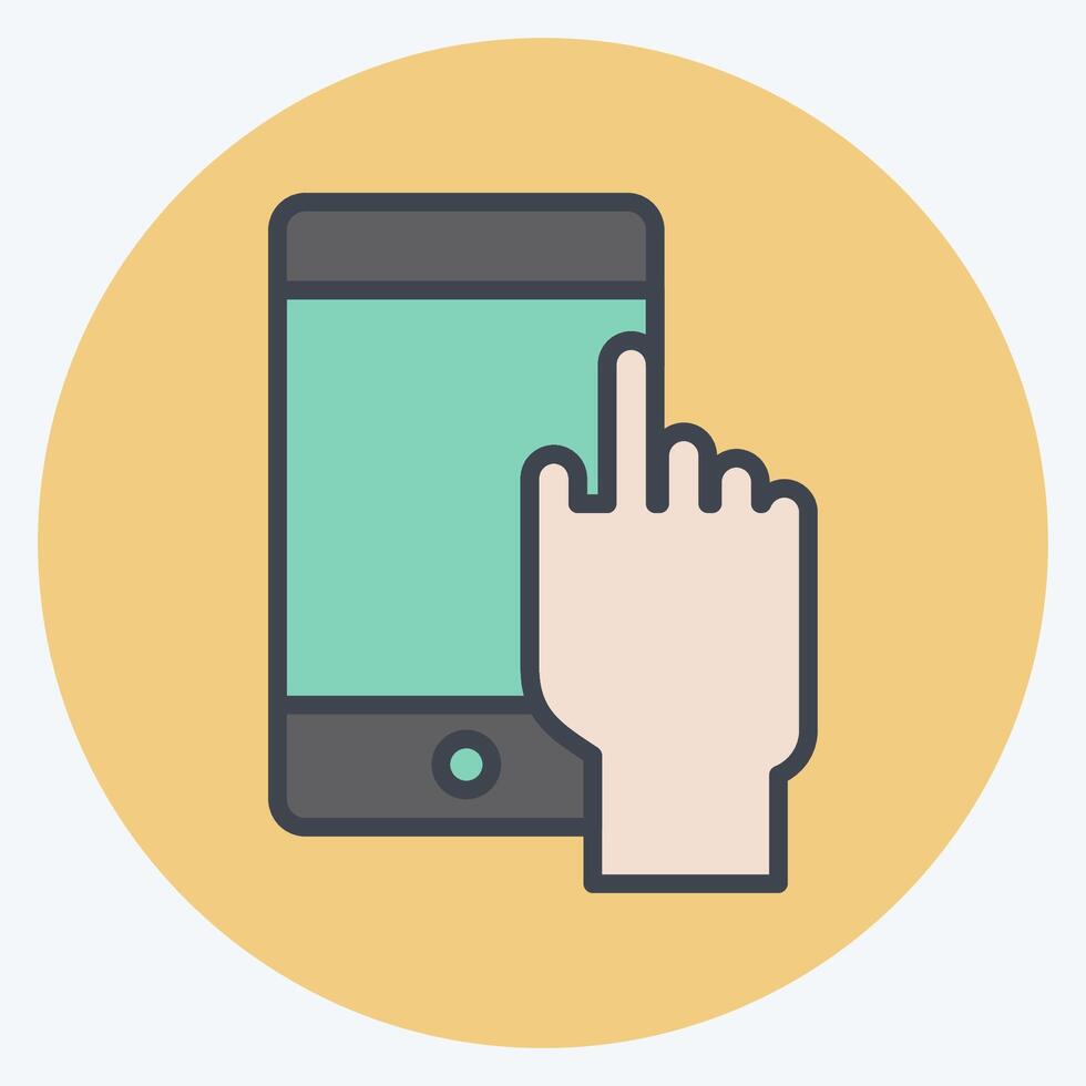 Icon Mobile Apss. related to Media and Advertising symbol. color mate style. editable vector