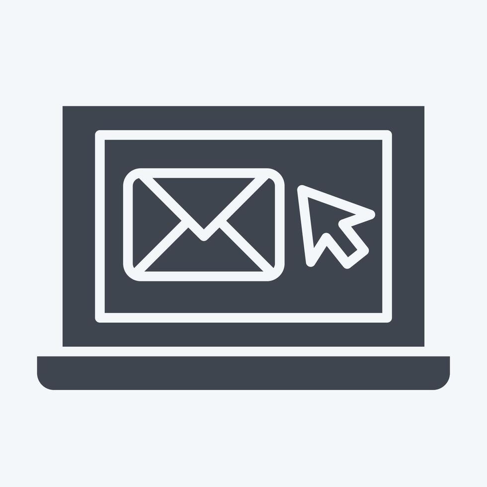 Icon E-Mail. related to Media and Advertising symbol. glyph style. editable vector