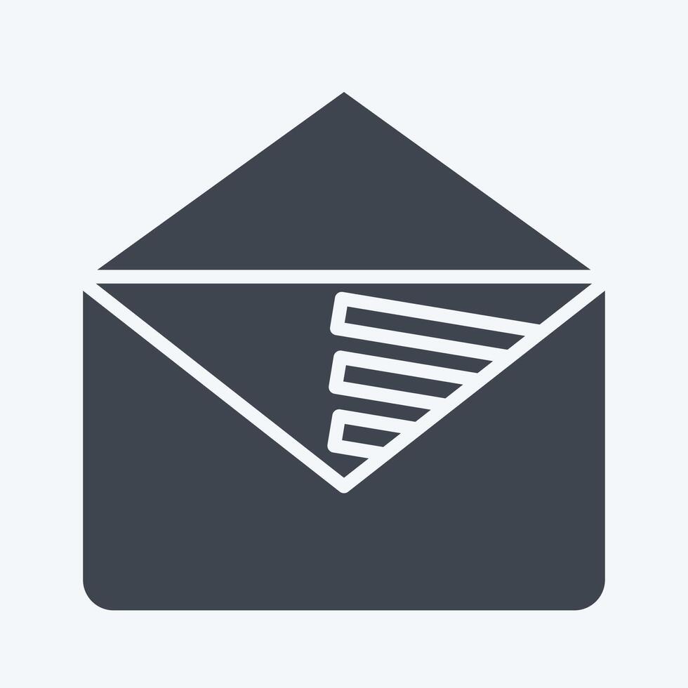 Icon E Mail Marketing. related to Media and Advertising symbol. glyph style. editable vector