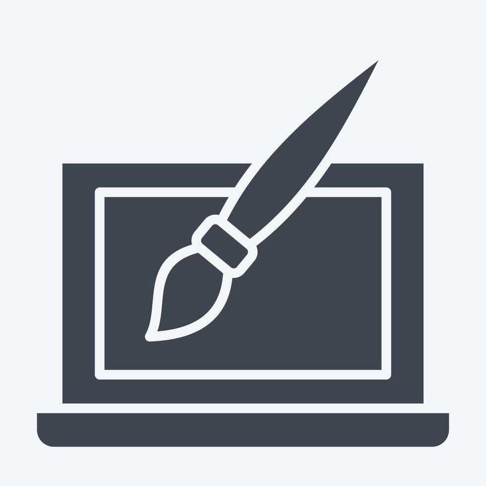 Icon Web Design. related to Media and Advertising symbol. glyph style. editable vector