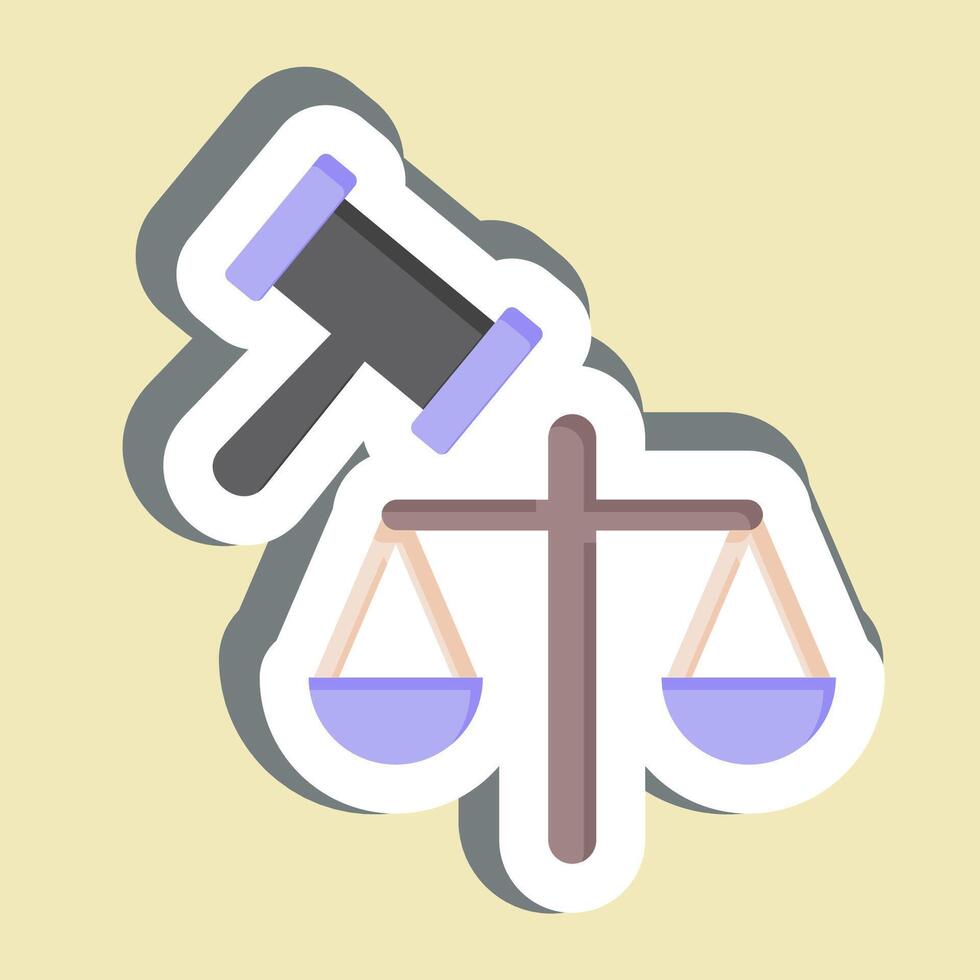 Sticker Jury. related to Justice symbol. simple design editable 1 vector