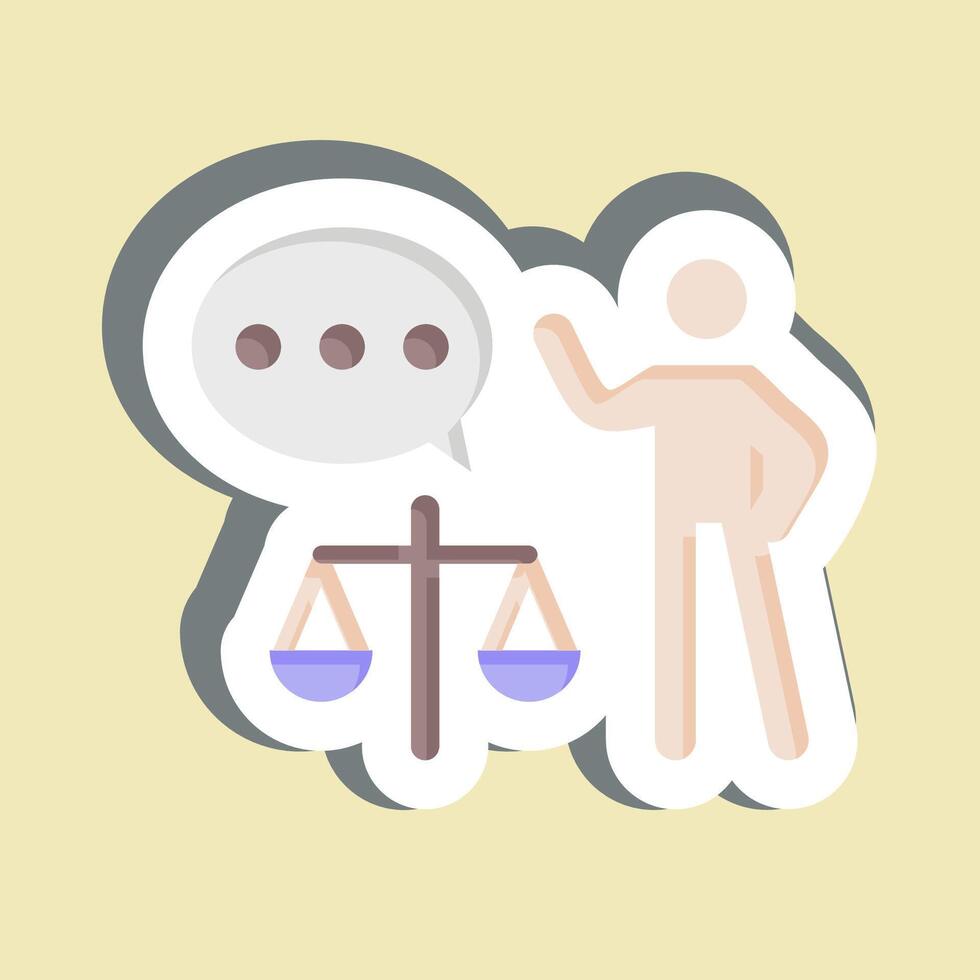 Sticker Lawyer. related to Justice symbol. simple design editable vector
