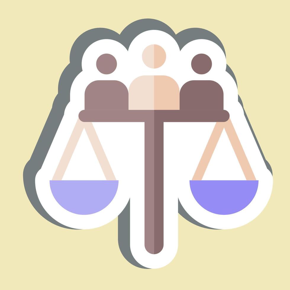 Sticker Judgment. related to Justice symbol. simple design editable 1 vector