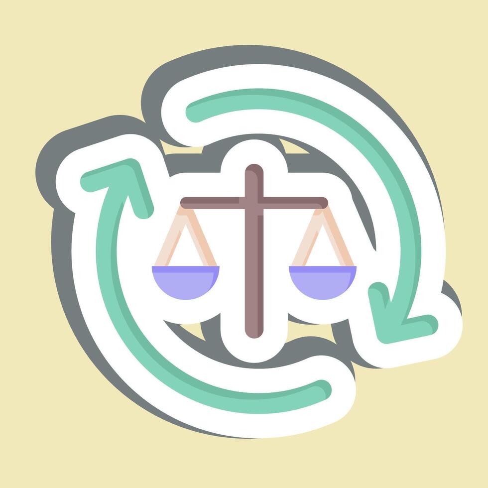 Sticker Legal Process. related to Justice symbol. simple design editable vector
